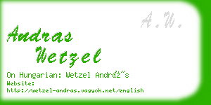 andras wetzel business card